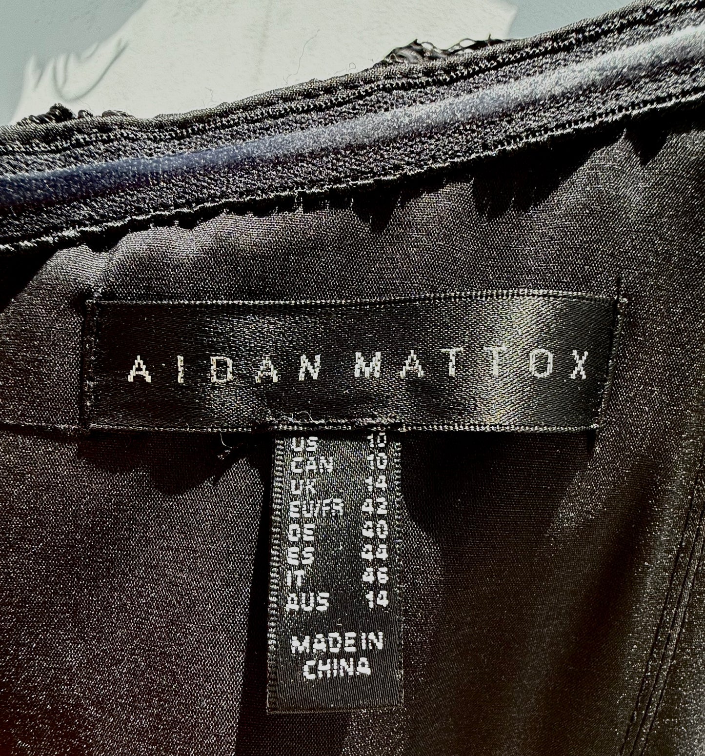 Aidan Mattox Black Floral Lace Dress