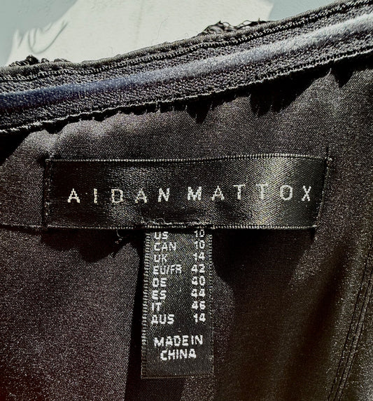 Aidan Mattox Black Floral Lace Dress