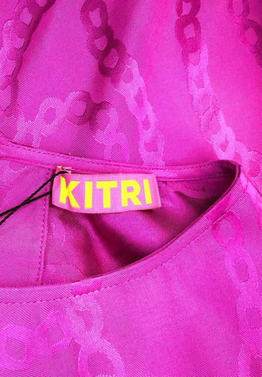 Kitri Pink Chain Print Long Sleeve Dress