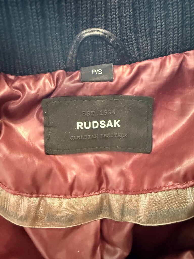 RUDSAK Burgundy and Black Fur Trim Jacket