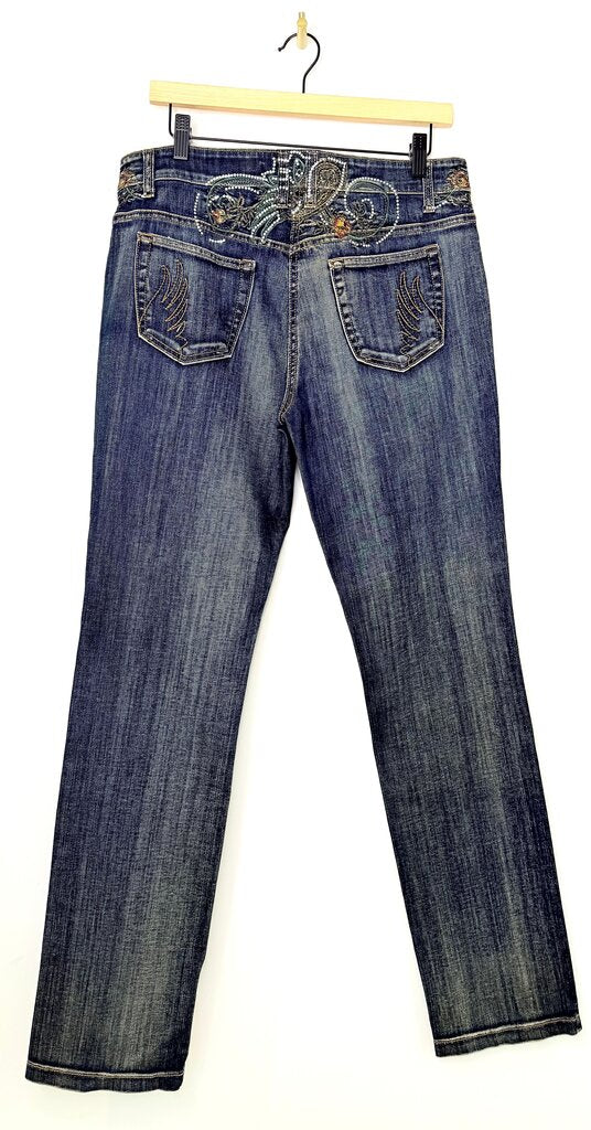 Capri Couture Women's Jeans with Embellished Pockets