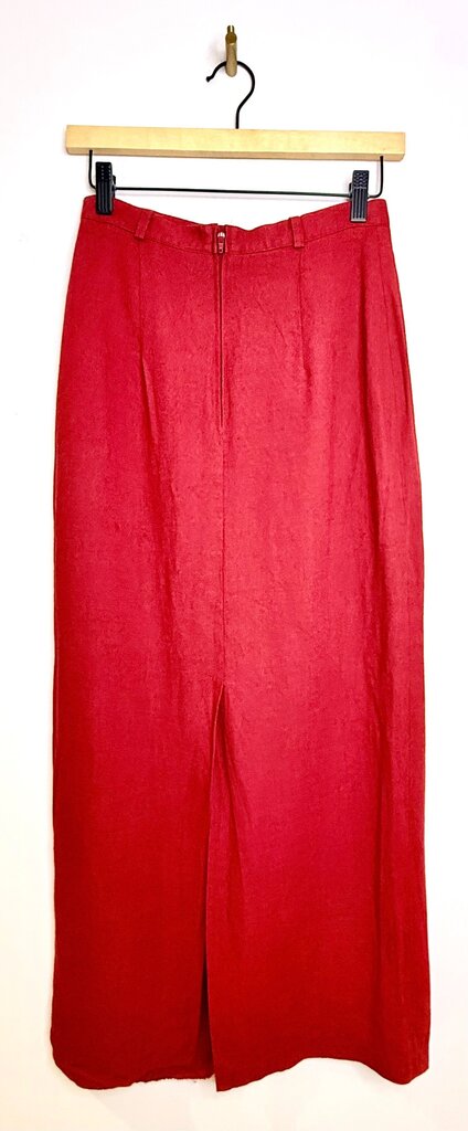 Steilmann Red Linen Blend Midi Skirt