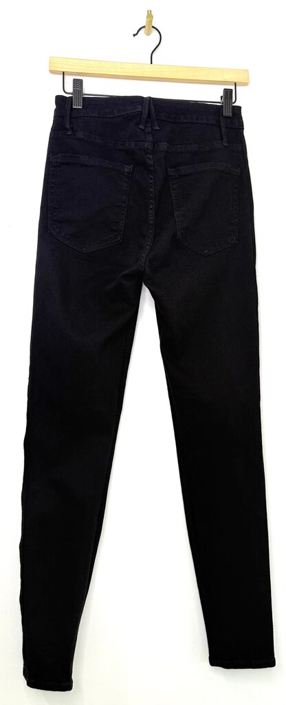 Good American Black High-Waisted Jeans with Grommet Details