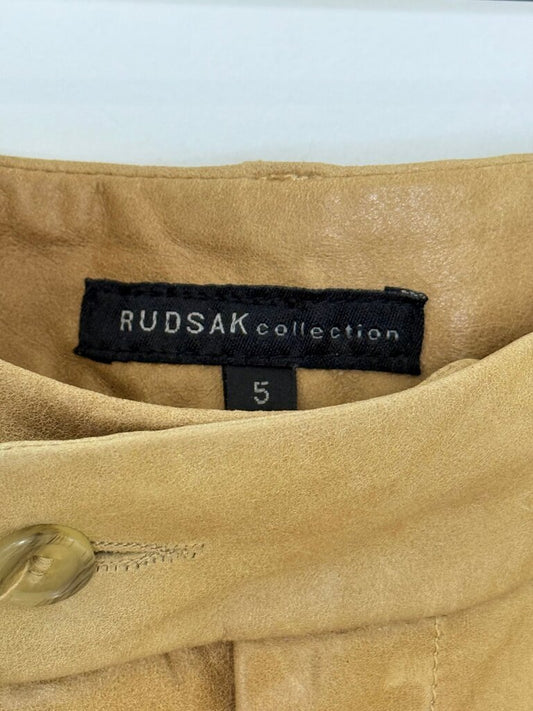 RUDSAK Women's Beige Leather Pants
