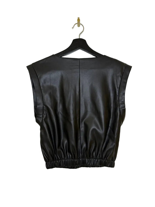 Bishop + Young Black Faux Leather Top