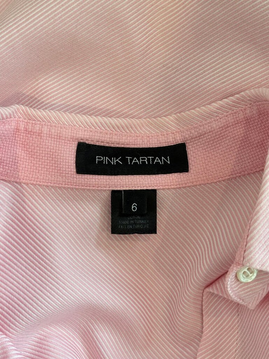 Pink Tartan Striped Button-Up Shirt