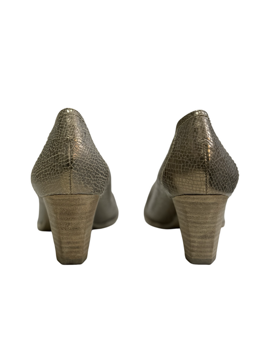 Women's Metallic Heeled Pumps