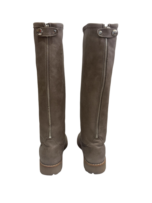 Brown Suede Knee-High Boots