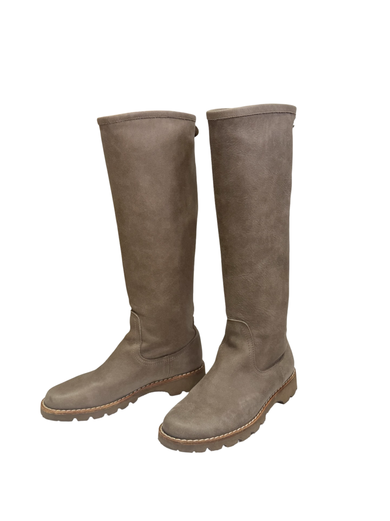 Brown Suede Knee-High Boots