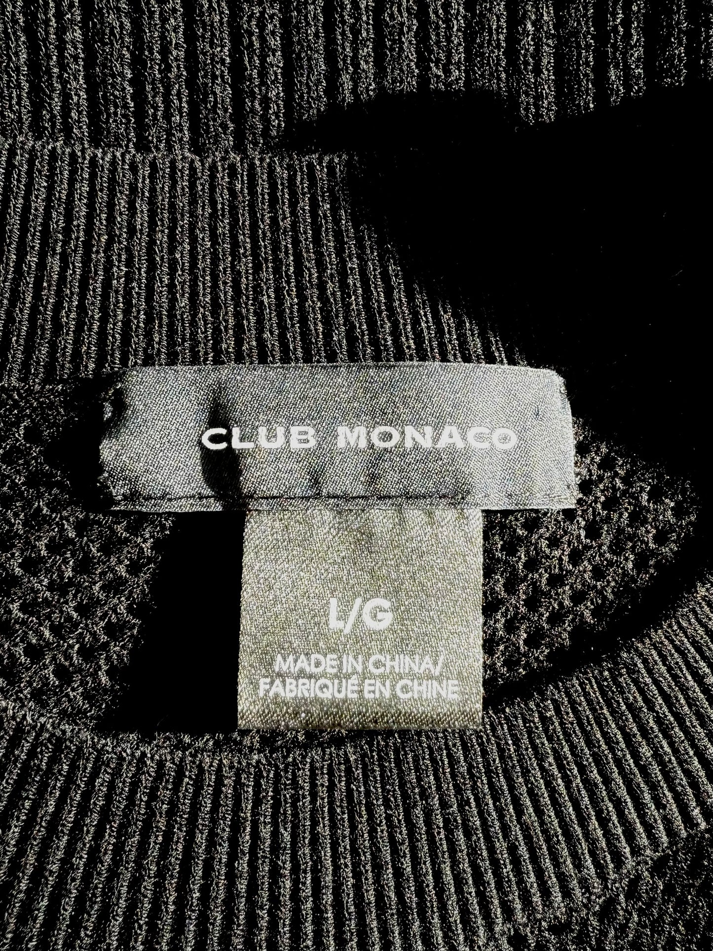 Club Monaco Elegant Black Ribbed Dress