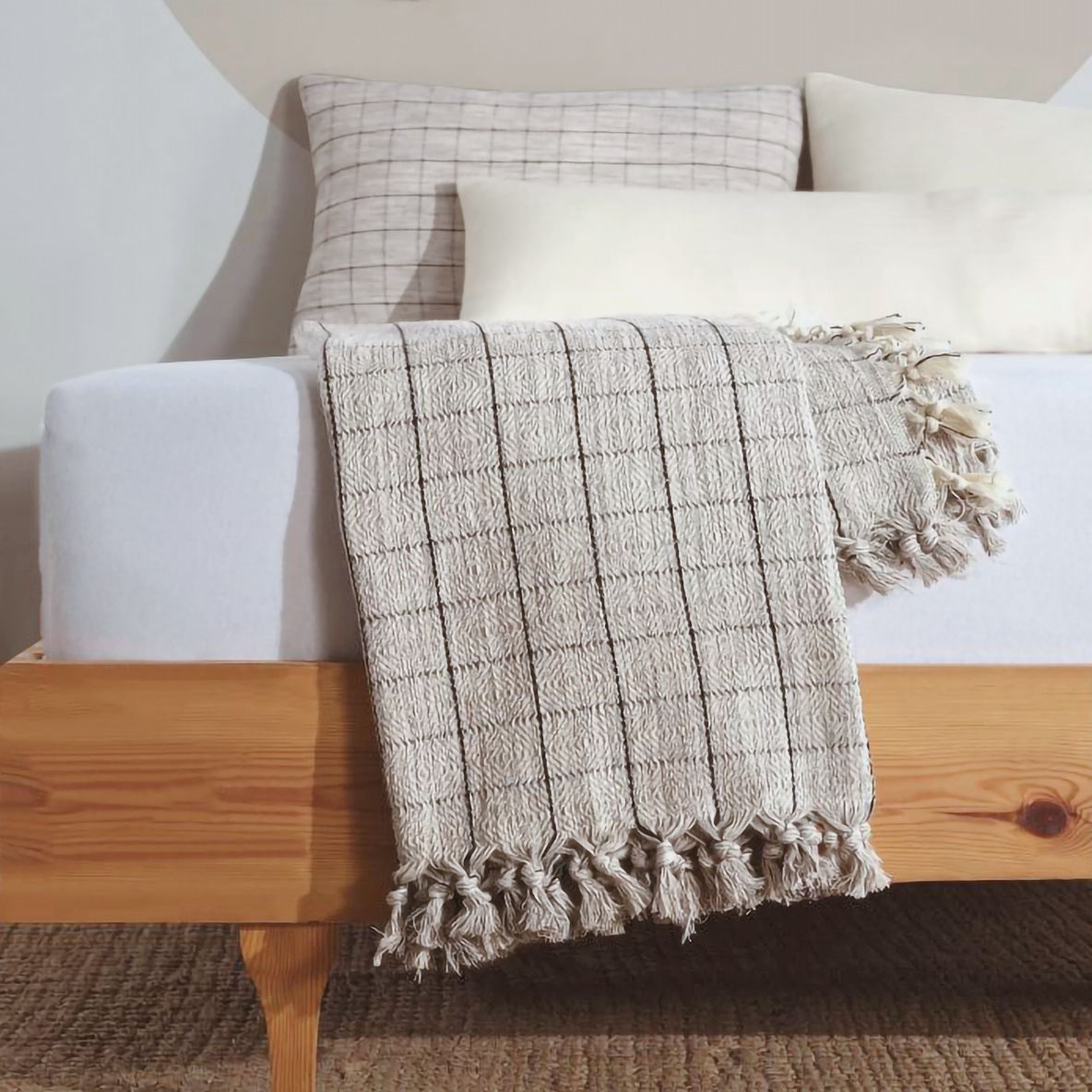 100% Turkish Organic Cotton - Farmhouse Throw Blanket & Bedspread