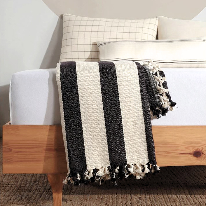 100% Turkish Organic Cotton - Farmhouse Throw Blanket & Bedspread