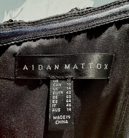 Aidan Mattox Black Floral Lace Dress