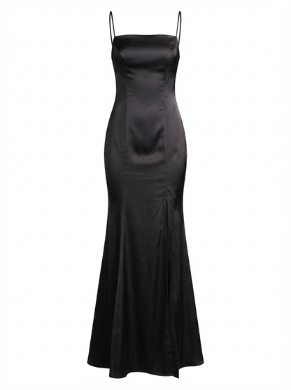 Naomi Gown - Black Satin