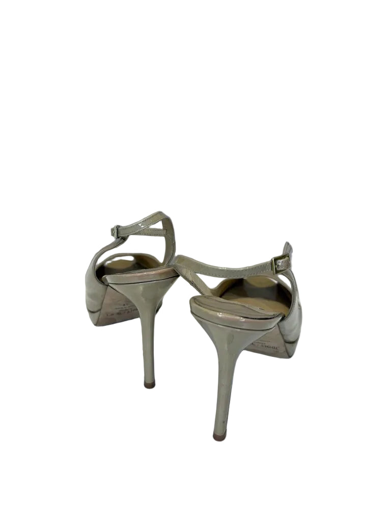 Jimmy Choo Patent Leather Peep-Toe Heels