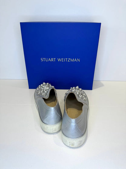 Stuart Weitzman Silver Decorative Slip-On Shoes