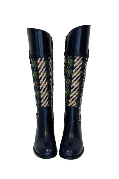 Tory Burch Multicolor Wool and Leather Knee-High Boots