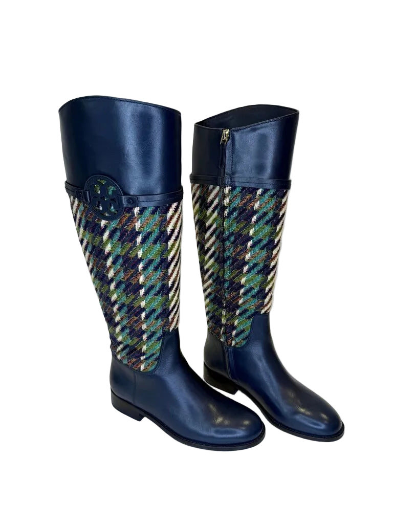 Tory Burch Multicolor Wool and Leather Knee-High Boots