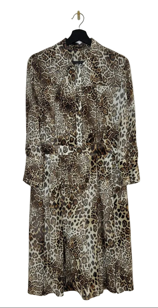 Leopard Print Button-Up Dress