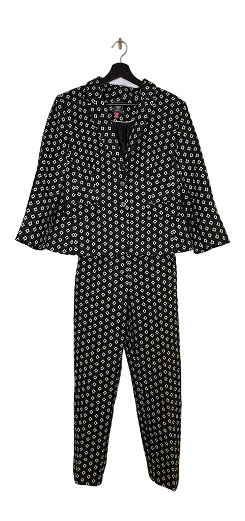Black and White Patterned Suit Set