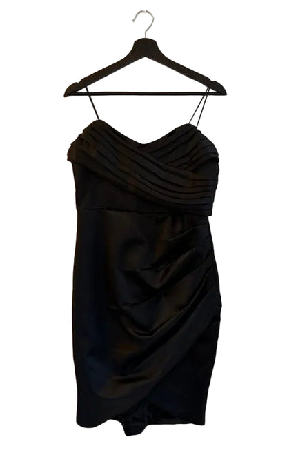 Black Cocktail Dress with Ruffled Bodice