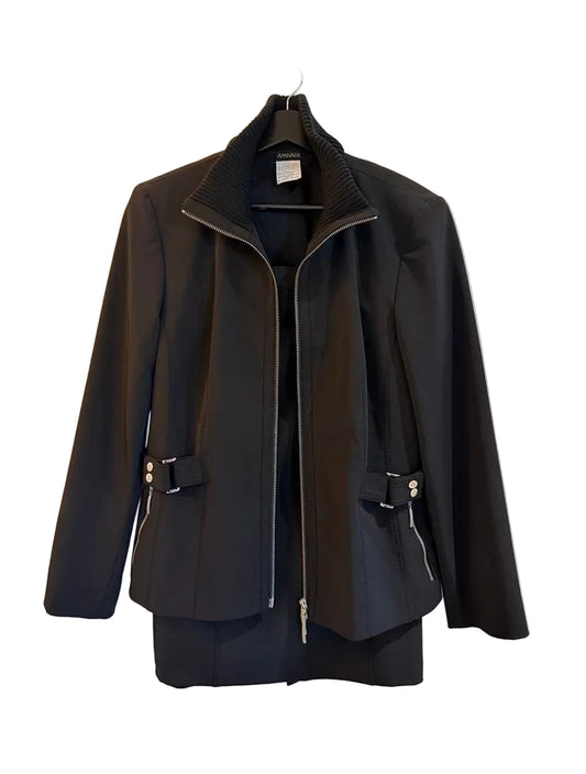 Apanage Black Jacket and Skirt Set