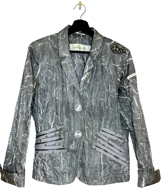 AirField Stylish Gray Blazer with Decorative Details