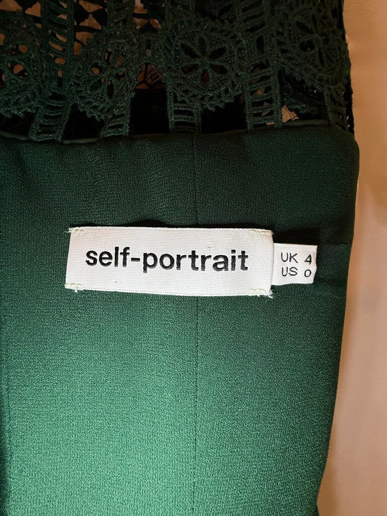 Self-Portrait Green Lace Dress