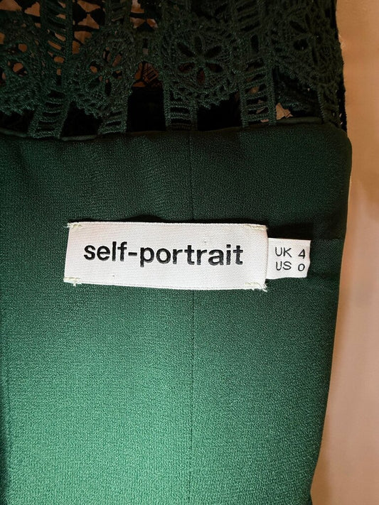 Self-Portrait Green Lace Dress
