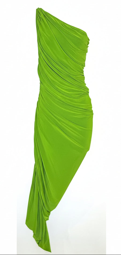 Norma Kamali Green One-Shoulder Dress