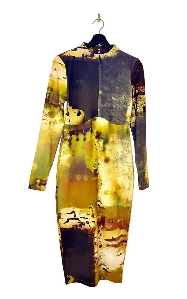 Rudsak Abstract Print Midi Dress