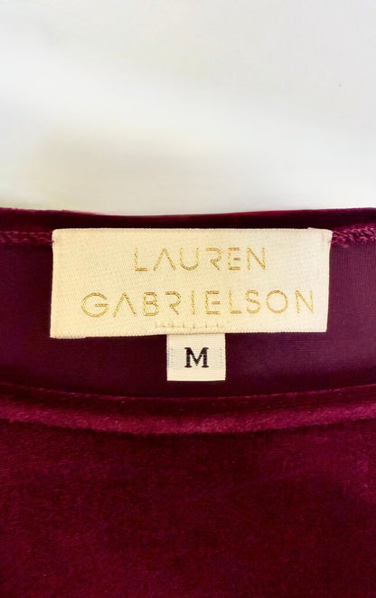 Lauren Gabrielson Velvet Dress with Feather Sleeves