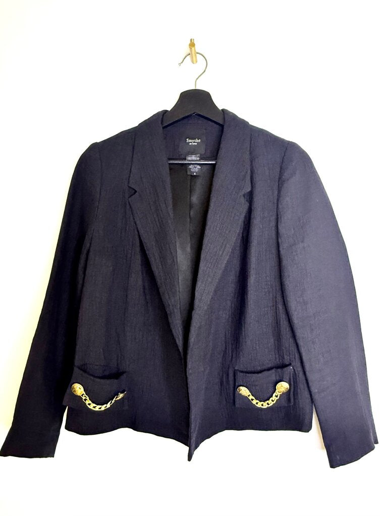 Smythe Dark Navy Blazer with Chain Detail