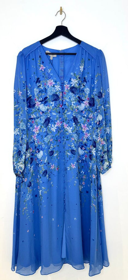 Hobbs London Floral Blue Dress