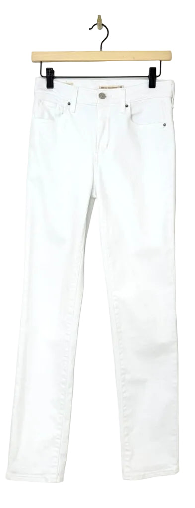 Levi's 724 High Rise Straight White Jeans
