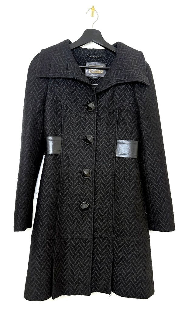 Mackage Black Herringbone Coat