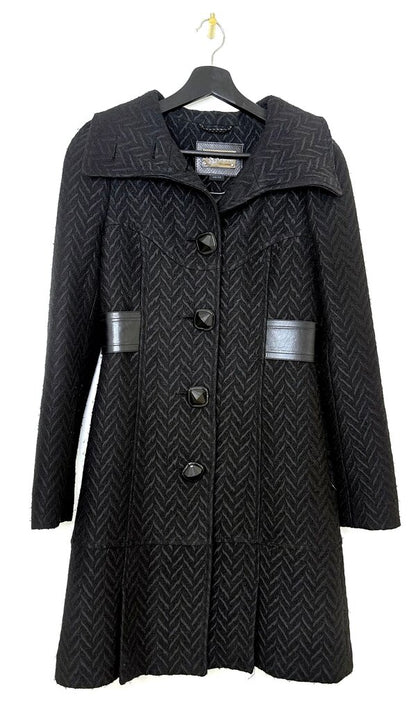Mackage Black Herringbone Coat