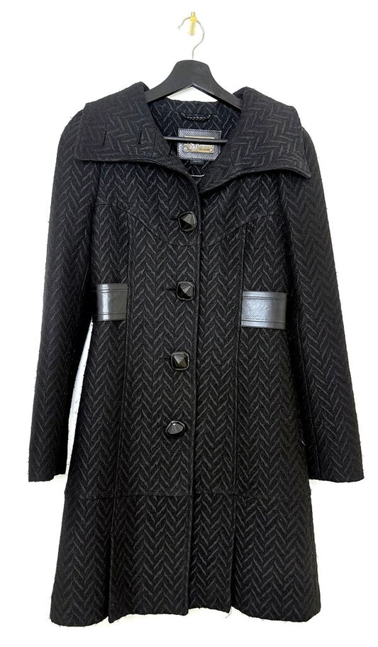 Mackage Black Herringbone Coat