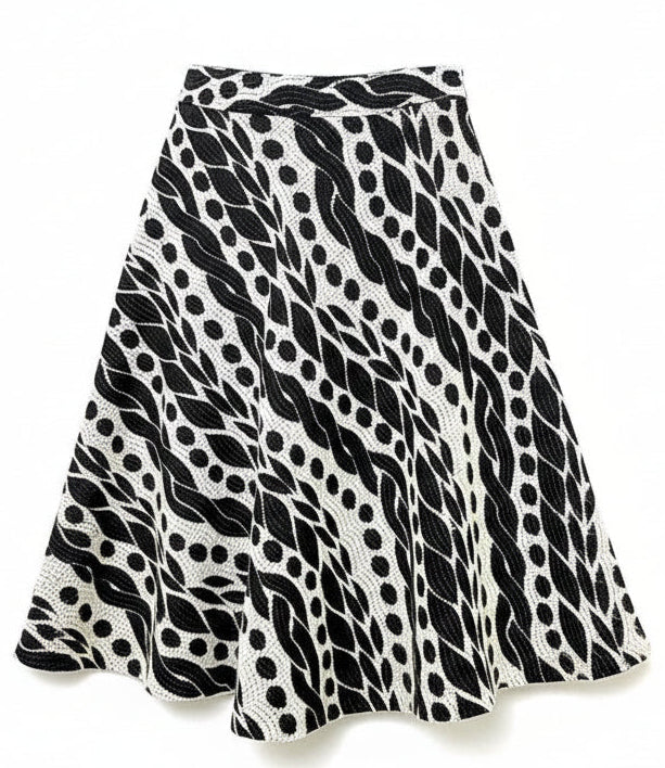 Black and White Patterned Skirt