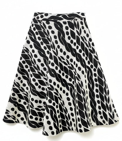 Black and White Patterned Skirt