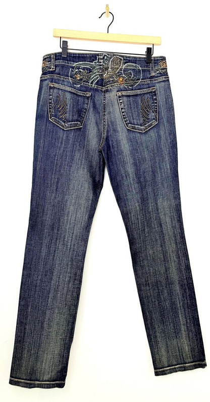 Capri Couture Women's Jeans with Embellished Pockets