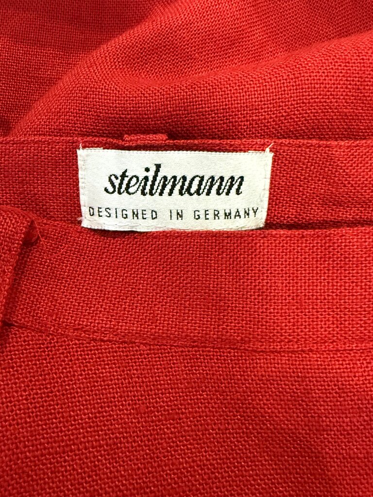 Steilmann Red Linen Blend Midi Skirt