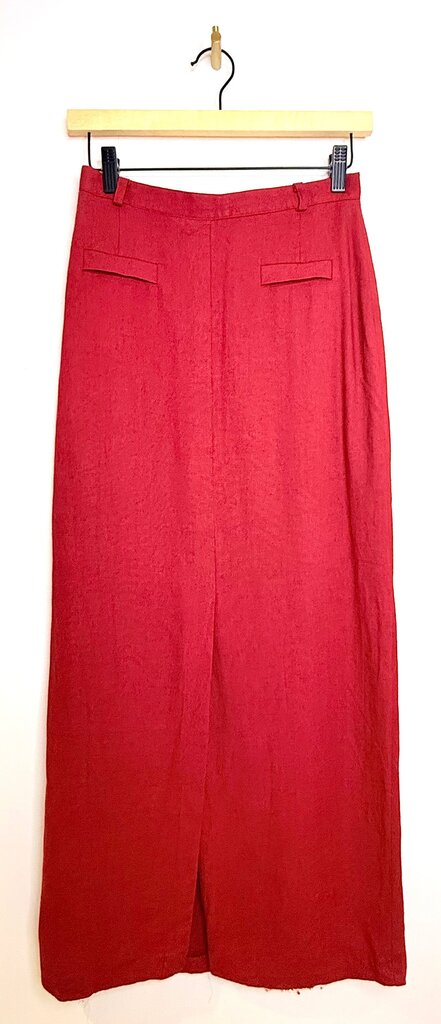 Steilmann Red Linen Blend Midi Skirt