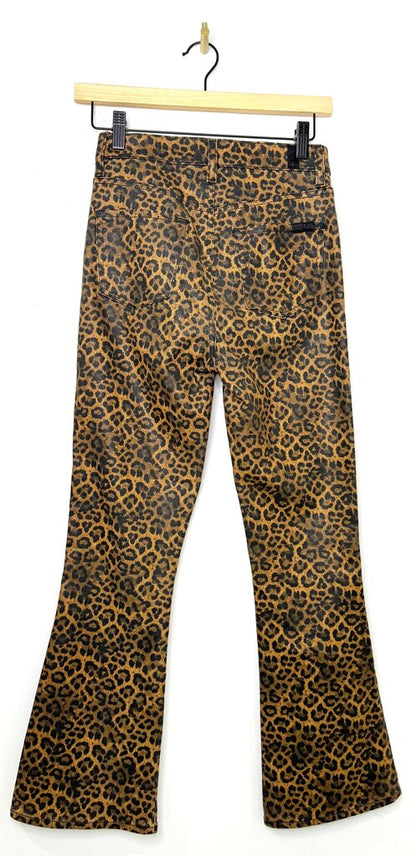 7 For All Mankind Leopard Print Flare Jeans
