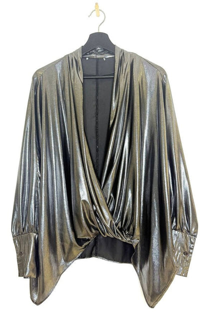 Joseph Ribkoff Metallic Draped Blouse