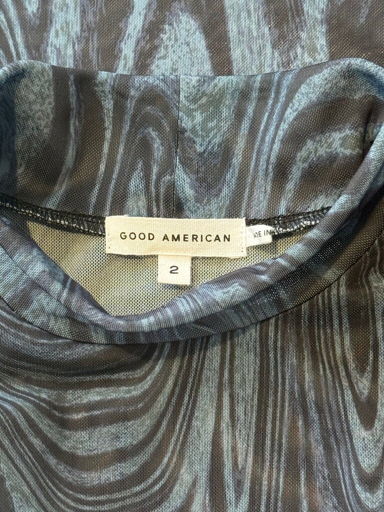 Good American Long Sleeve Bodysuit with Swirl Pattern