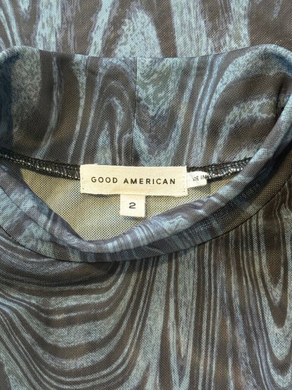 Good American Long Sleeve Bodysuit with Swirl Pattern