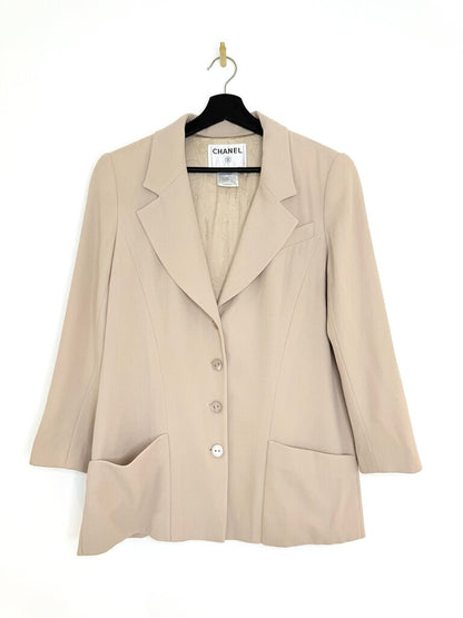 Chanel Women's Beige Blazer and Trousers Set