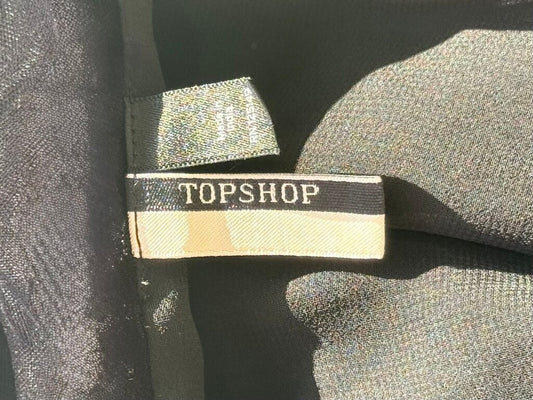 Topshop Black Velvet Blazer with Pearls