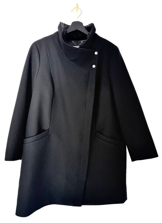 Banana Republic Black Coat with Faux Fur Collar